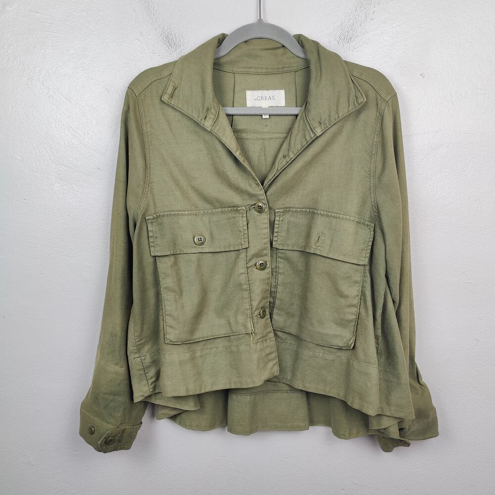 THE GREAT. Olive Green Blazer